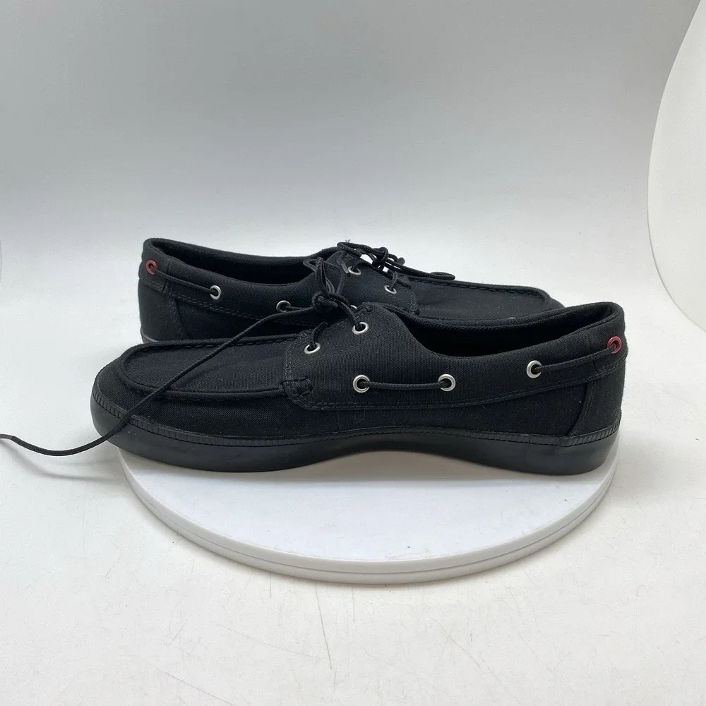 Timberland Union Wharf Canvas Boat Shoes Mens 8.5 Black 2-Eye A0841 Casual Shoes